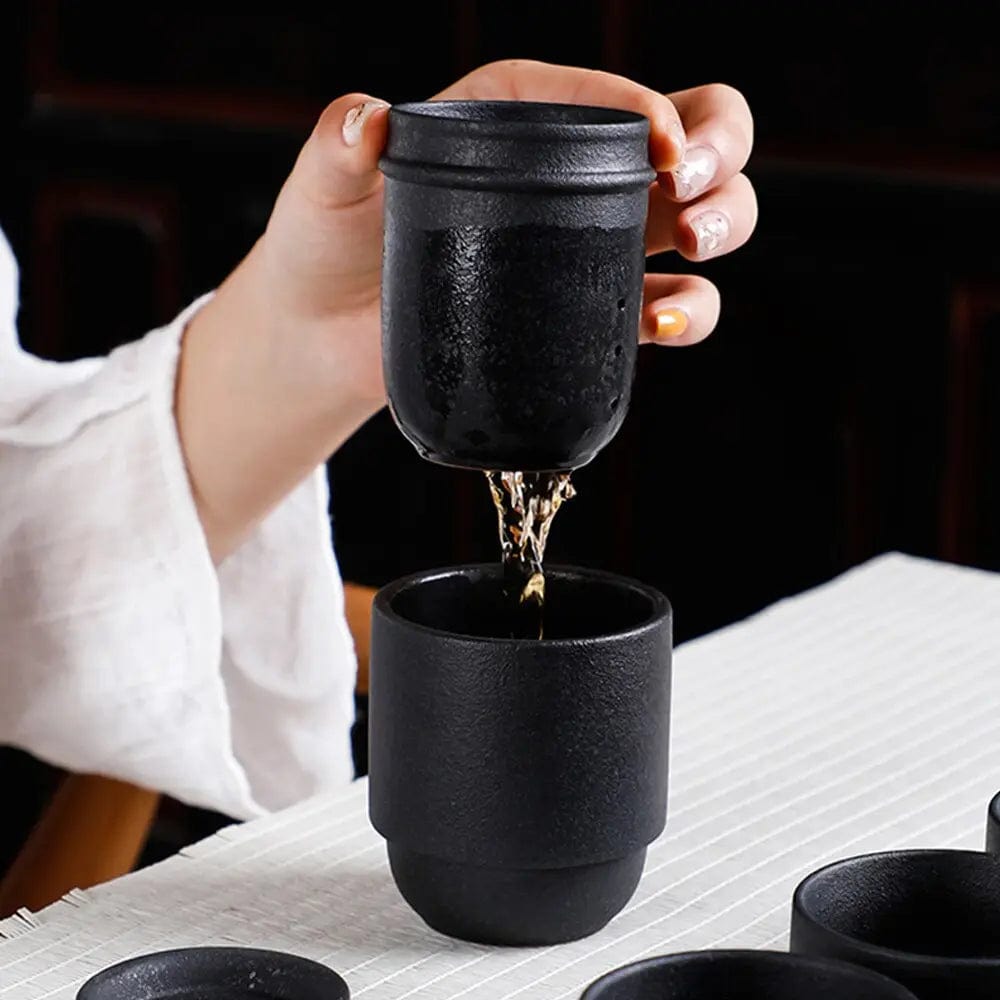160ML Chinese Portable Black Ceramic Teapot
