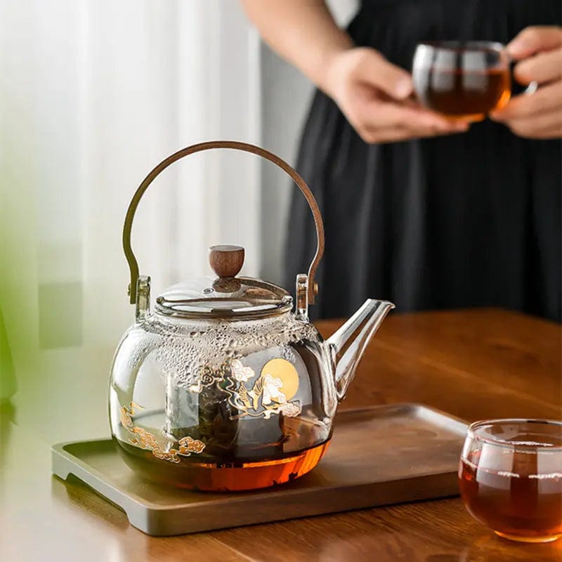900ML Chinese Design Glass Teapot
