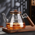 900ML Glass and Wood Teapot