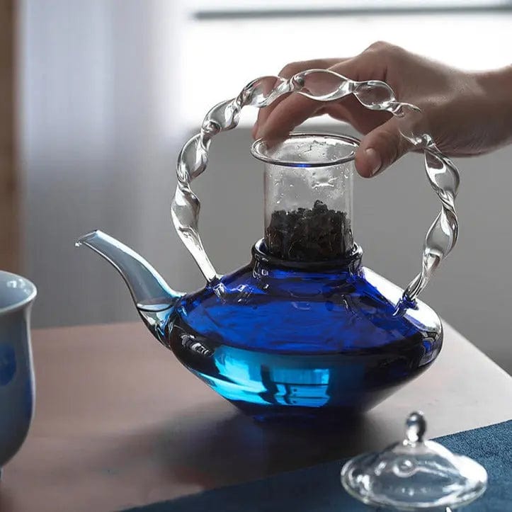 Blue Design Glass Teapot 800 ml