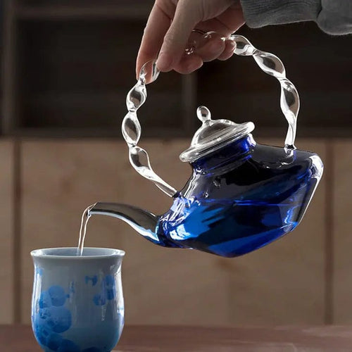 Blue Design Glass Teapot 800 ml