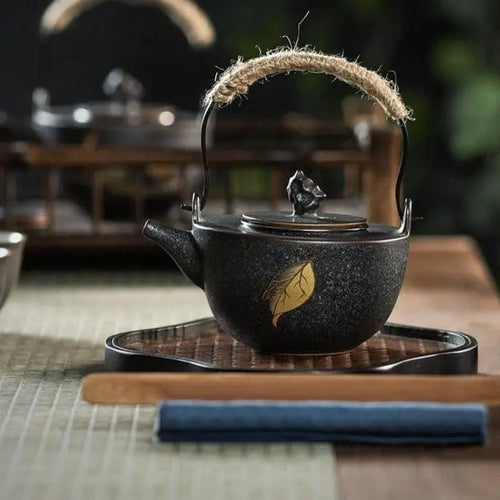 Chinese Black Ceramic Stoneware Teapot, 300 ml