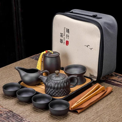 Chinese Black Clay Tea Set