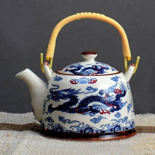 Chinese Blue Dragon Porcelain Teapot 900ML