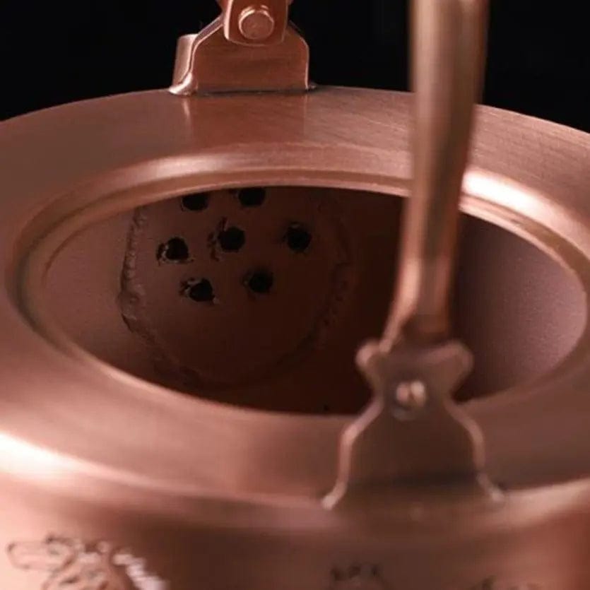 Chinese Copper Teapot with Horse Motifs 1L