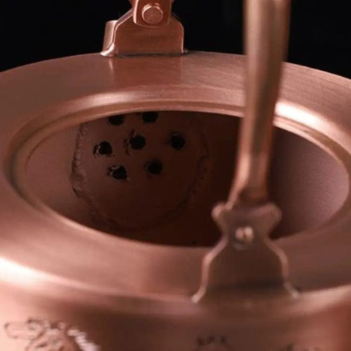 Chinese Copper Teapot with Horse Motifs 1L