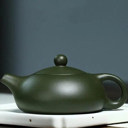 Chinese Green Flat Clay Teapot 200ML