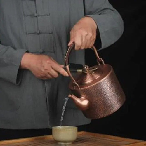 Chinese Hammered Copper Teapot 2L