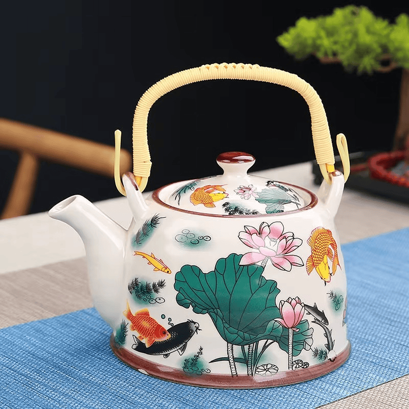 Chinese Porcelain Fish Teapot 900ML