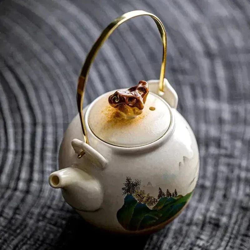 Chinese Porcelain Teapot Landscape Painting 300ml