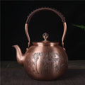 Chinese Round Copper Bamboo Teapot 1.5L