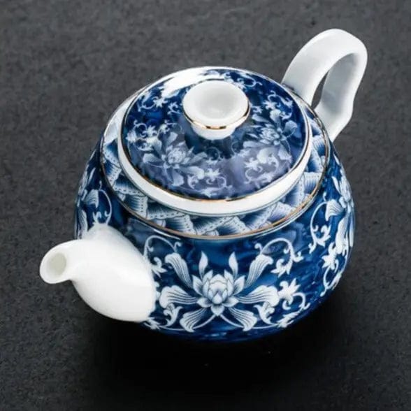 Chinese White and Blue Porcelain Flower Teapot 200 ml