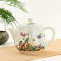 Chinese White Porcelain Teapot Flowers 450ML - 900ML