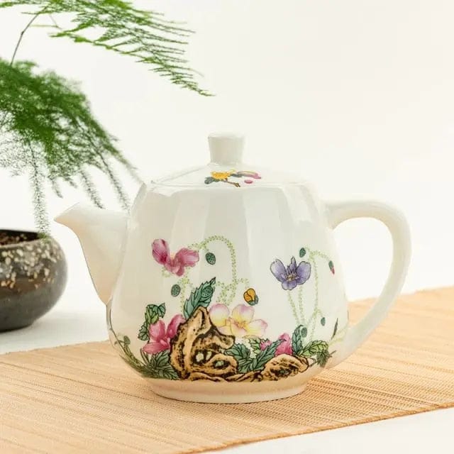 Chinese White Porcelain Teapot Flowers 450ML - 900ML