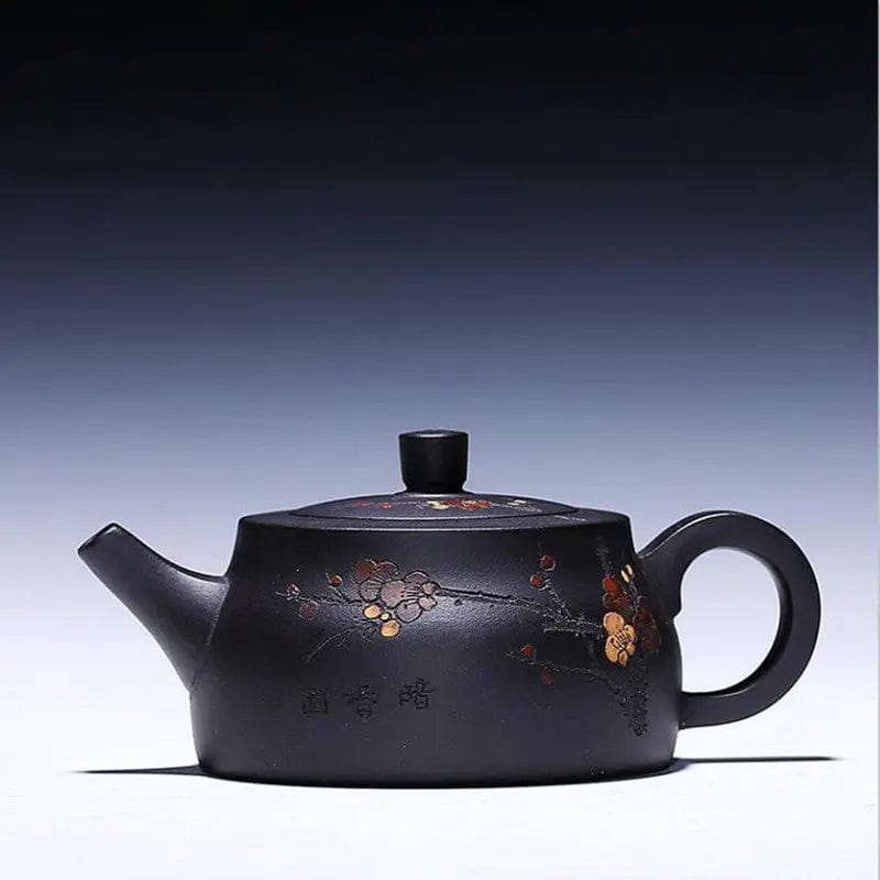 Chinese Yixing Black Flower Clay Teapot 200ML