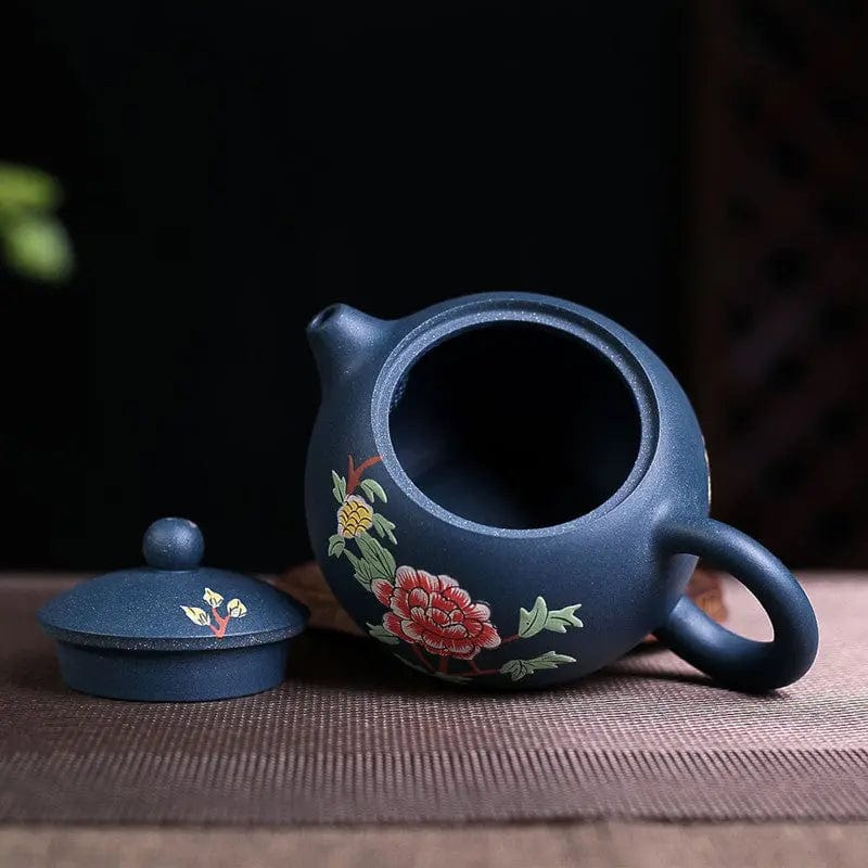 Chinese Yixing Blue Flower Clay Teapot 230ML