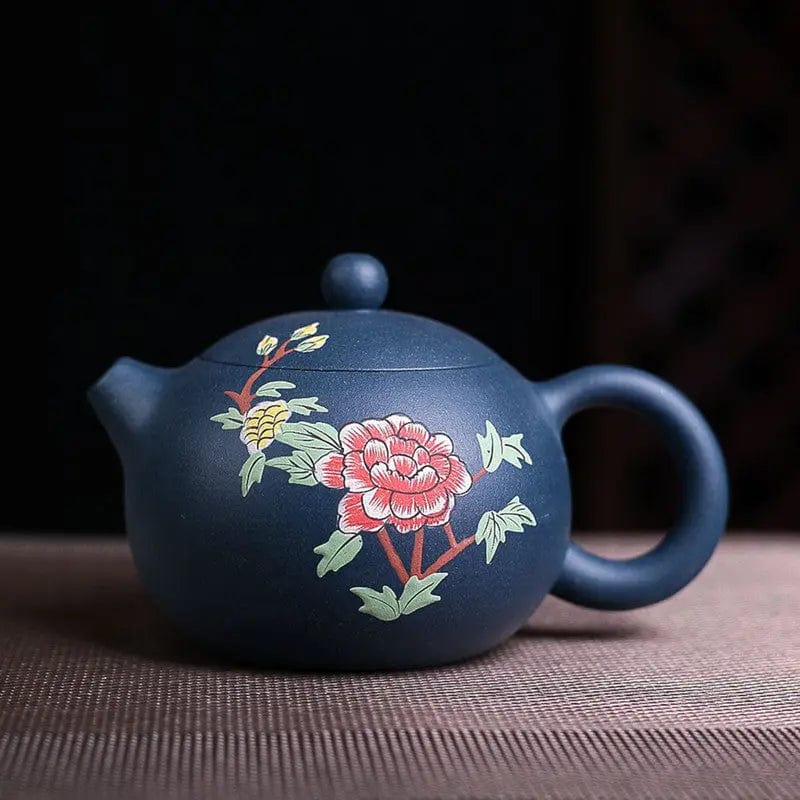 Chinese Yixing Blue Flower Clay Teapot 230ML