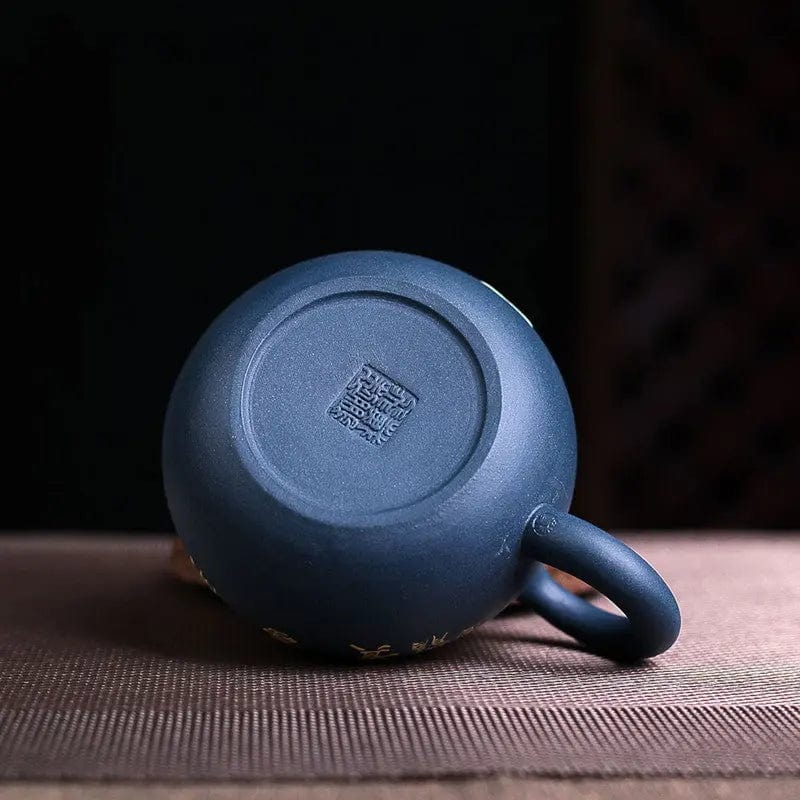 Chinese Yixing Blue Flower Clay Teapot 230ML