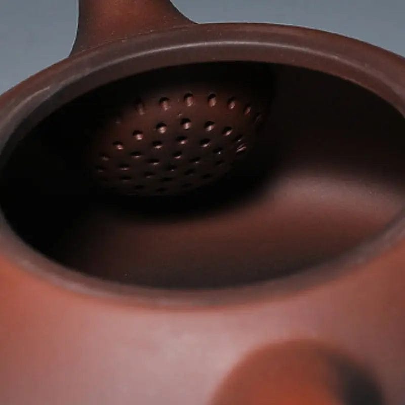 Chinese Yixing Brown Symbol Pattern Clay Teapot 230 ml