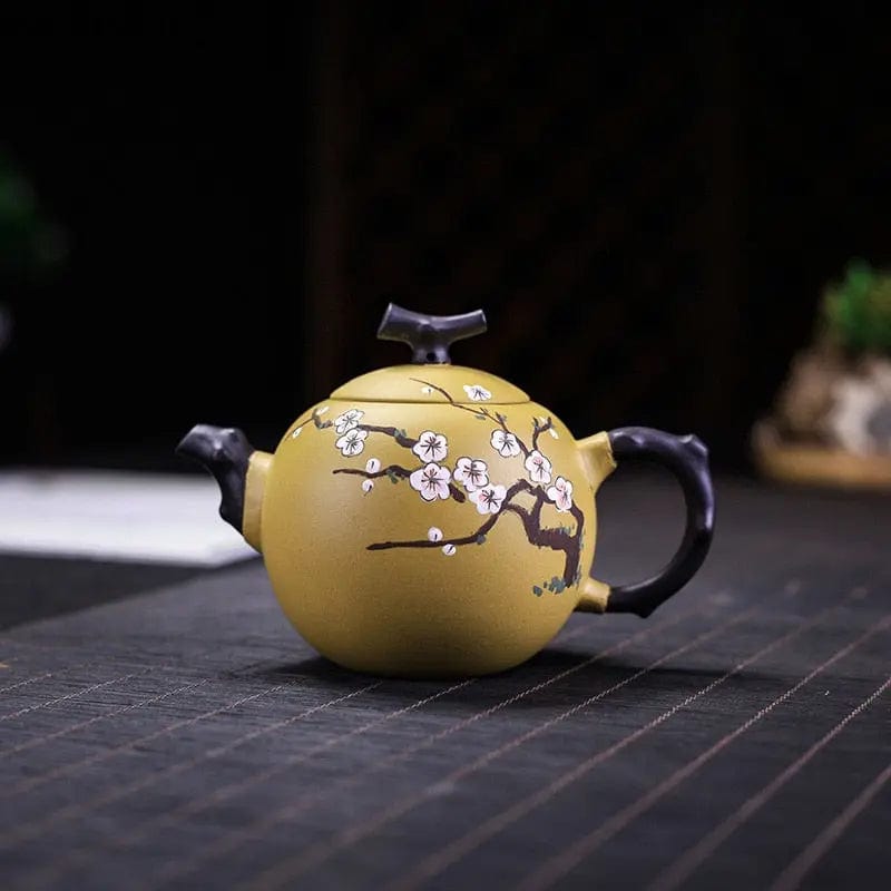 Chinese Yixing Yellow Cherry Blossom Clay Teapot 250 ml