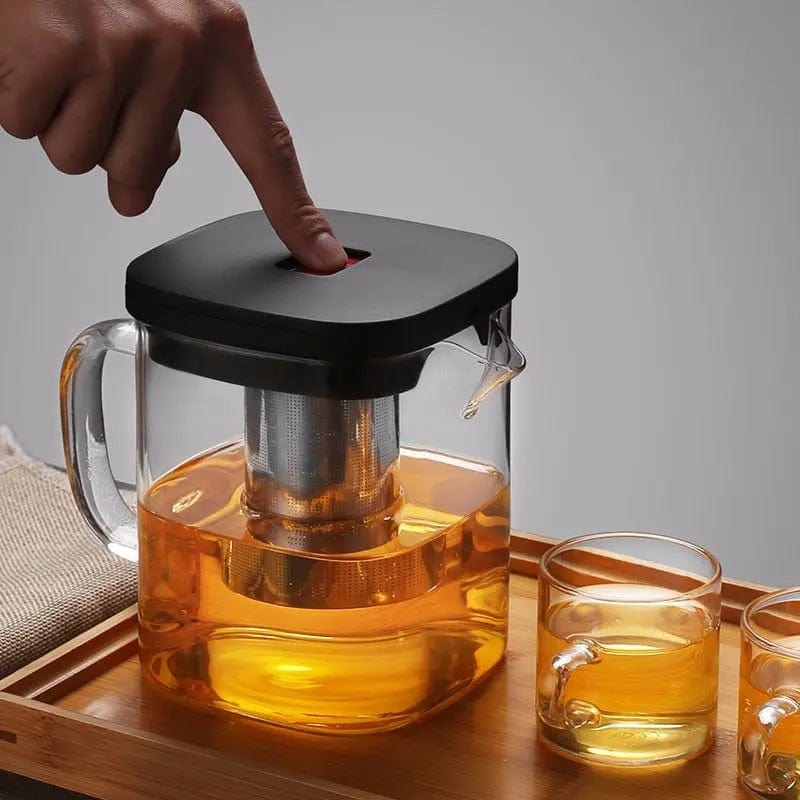 Cube-Shaped Glass Teapot 600ML - 1L