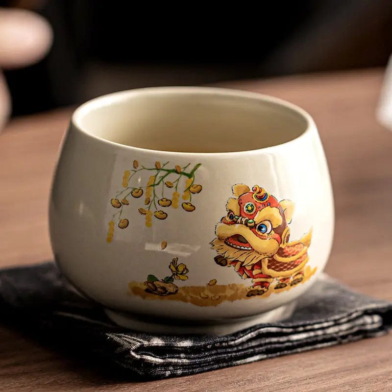 Dancing Lion Ceramic Tea Mug 170ml