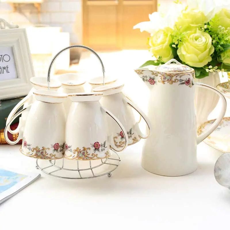 Elegant White English Porcelain Teaset