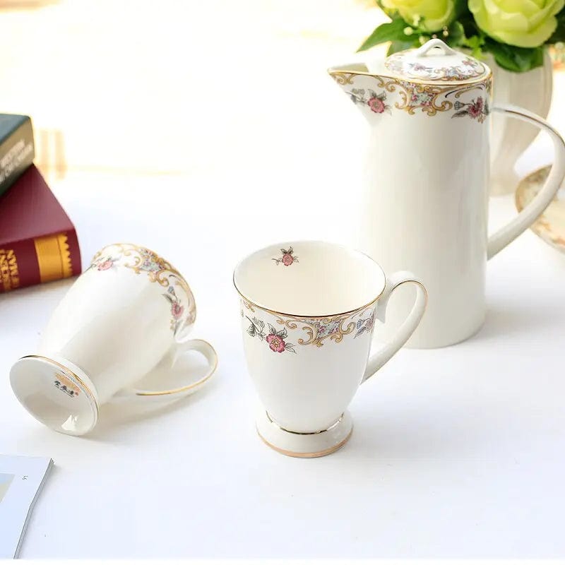 Elegant White English Porcelain Teaset