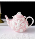 English Blue-Pink Porcelain Teapot 1L