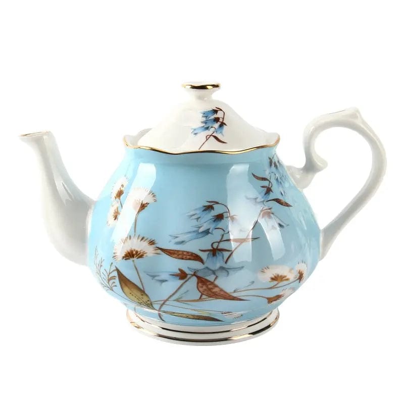 English Light Blue Porcelain Teapot 1L