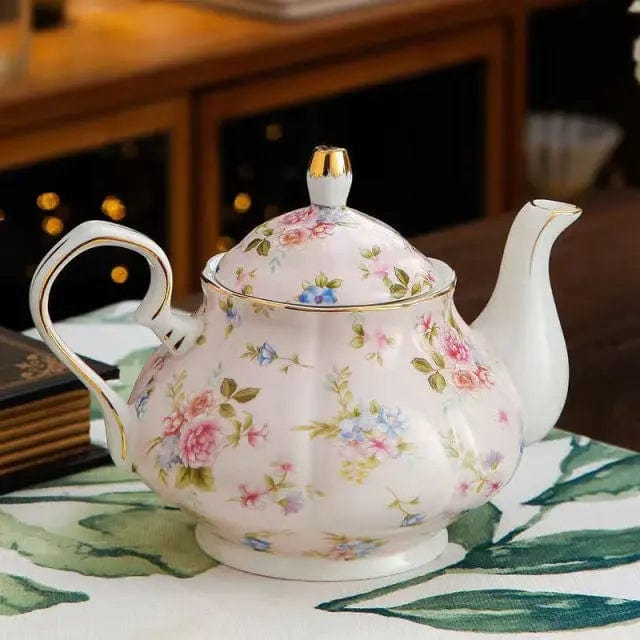 English Pink Floral Porcelain Teapot 400ML
