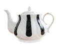 English Porcelain Teapot with Black Stripes, 860 ml