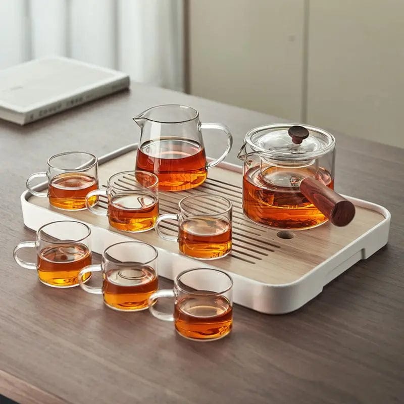 Glass Tea Set with Tray