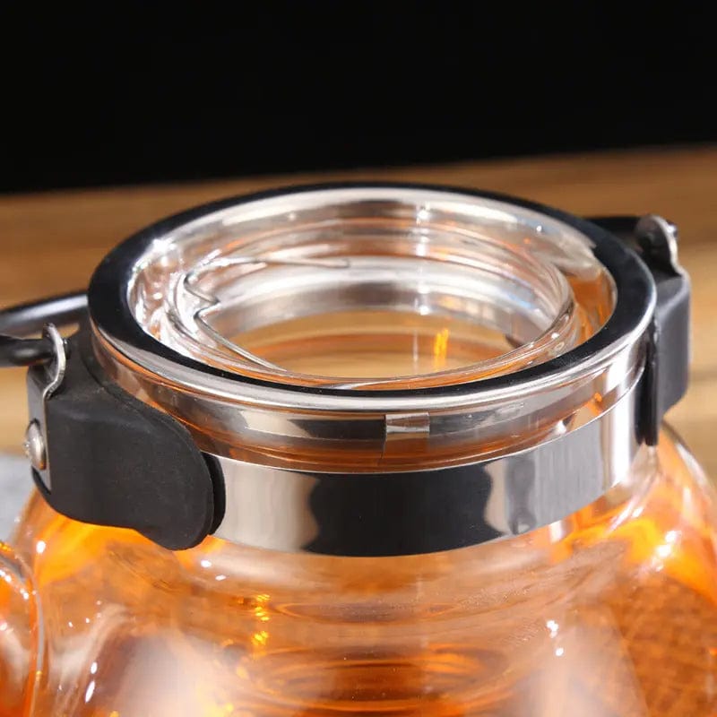 Glass Teapot Pear with Black Handle 800ml