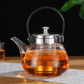 Glass Teapot Pear with Black Handle 800ml