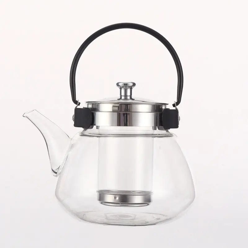 Glass Teapot Pear with Black Handle 800ml