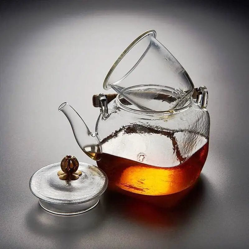 Glass Teapot with Copper Handle, 700 ml