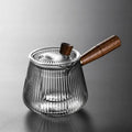 Glass Teapot with Wooden Side Handle 400 ml