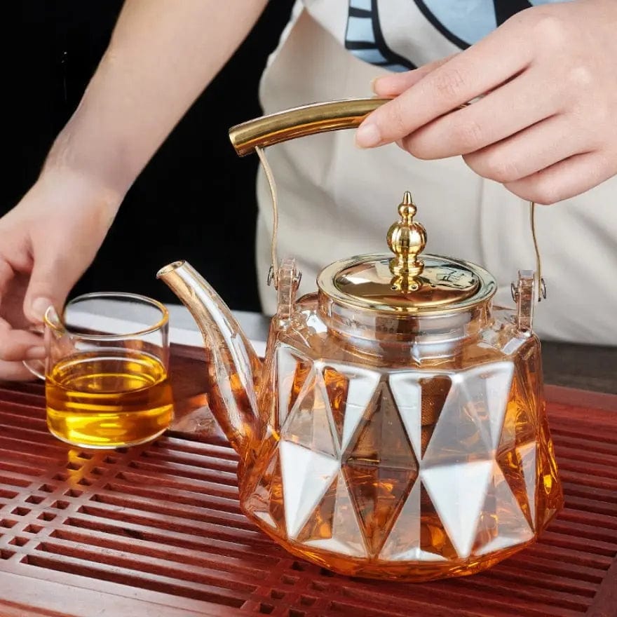 Golden Glass Teapot 1L