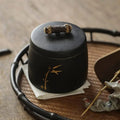 Japanese Black Ceramic Tea Canister 270 ml