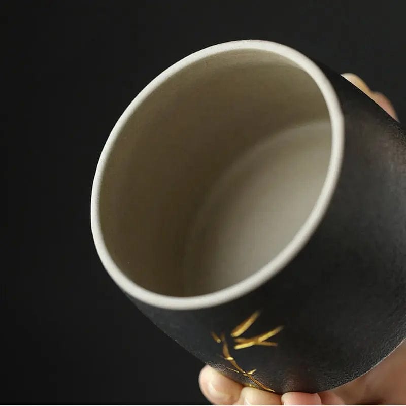 Japanese Black Ceramic Tea Canister 270 ml