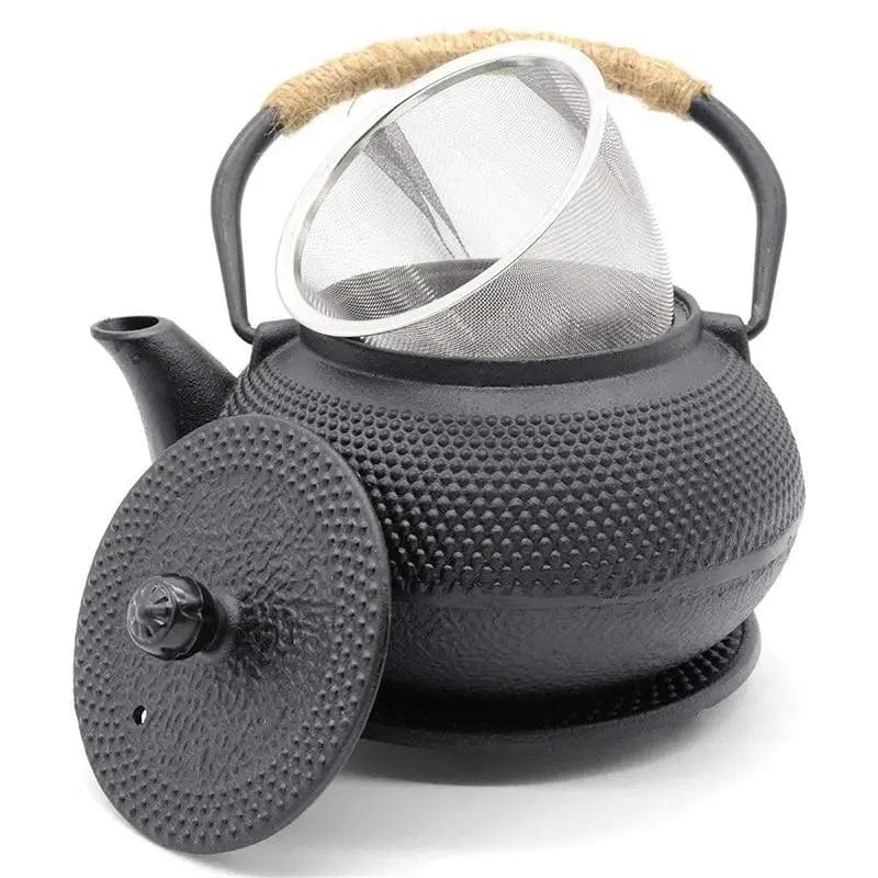 Japanese Black Enameled Cast Iron Teapot 600ML - 1.2L