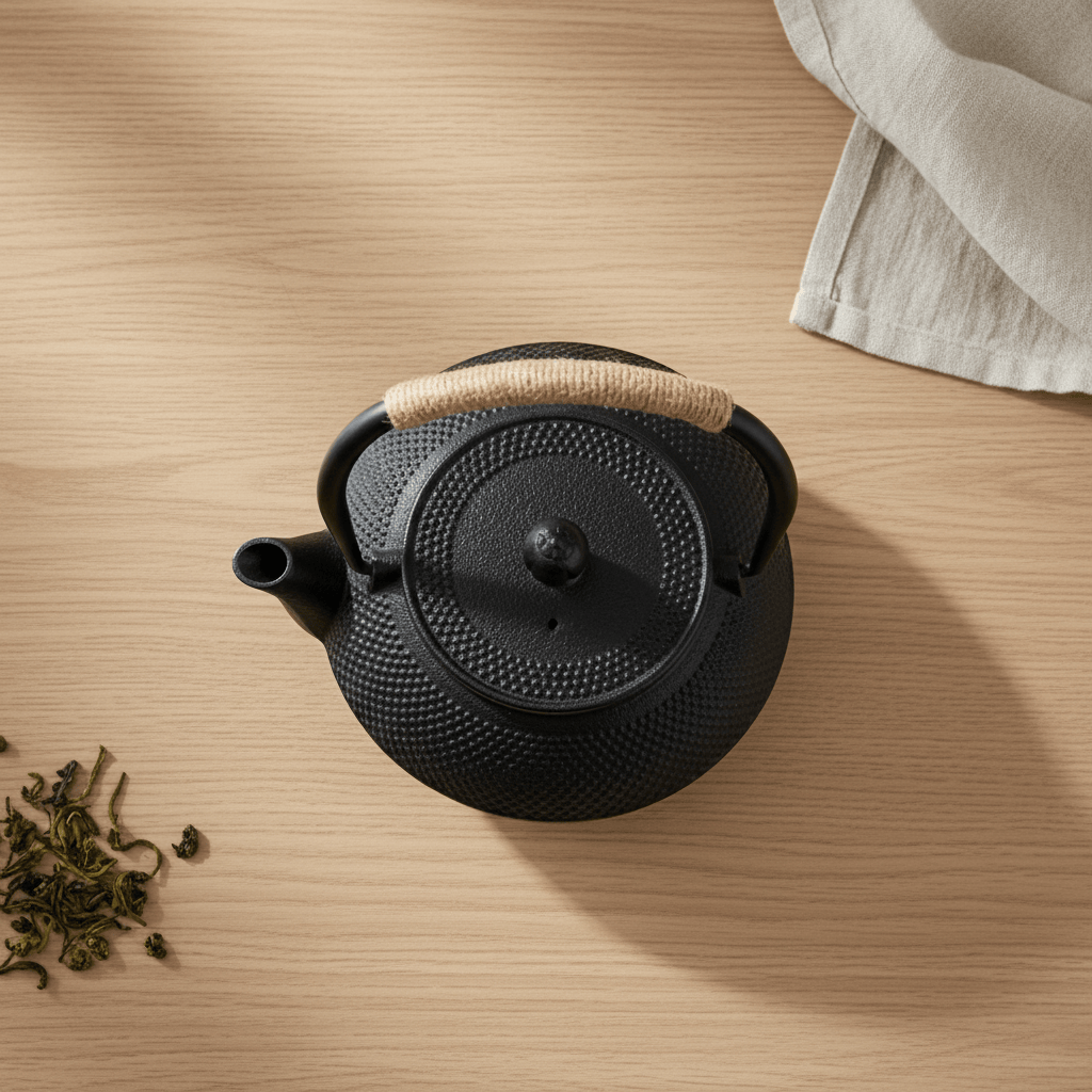 Japanese Black Enameled Cast Iron Teapot 600ML - 1.2L