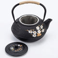 Japanese Cast Iron Teapot 800 ml with White Cherry Blossoms