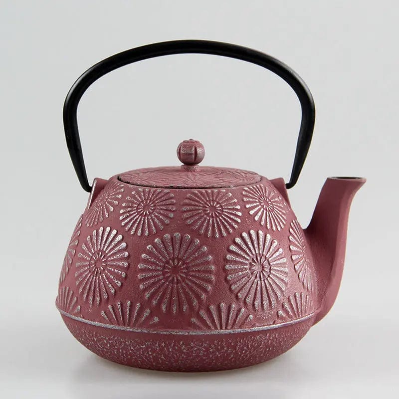 Japanese Cast Iron Teapot with Sunflower Motifs 1.2L