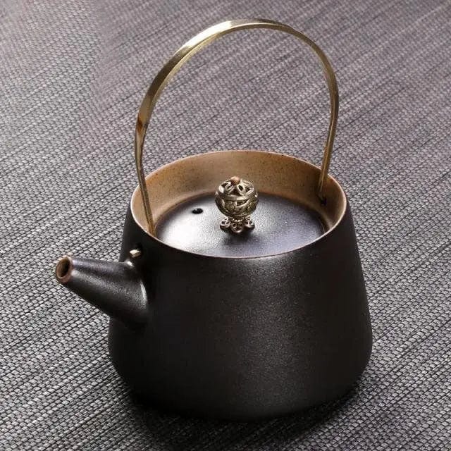 Japanese Ceramic Teapot Black Design 210 ml
