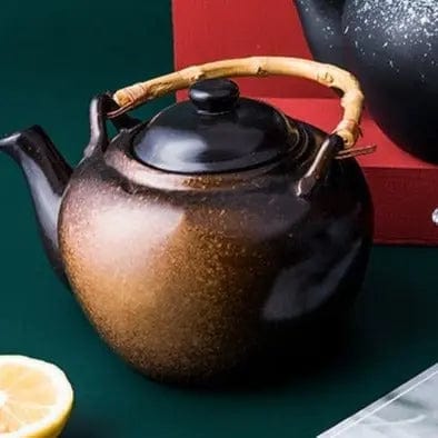 Japanese Ceramic Teapot Brown Bamboo 500ML