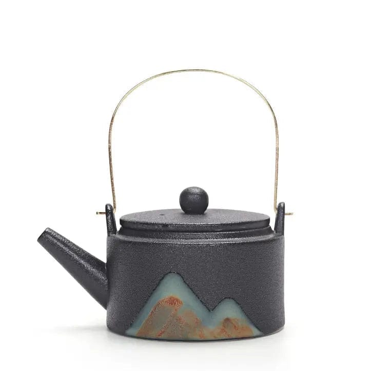 Japanese Ceramic Teapot with Mountain Pattern 220 ml