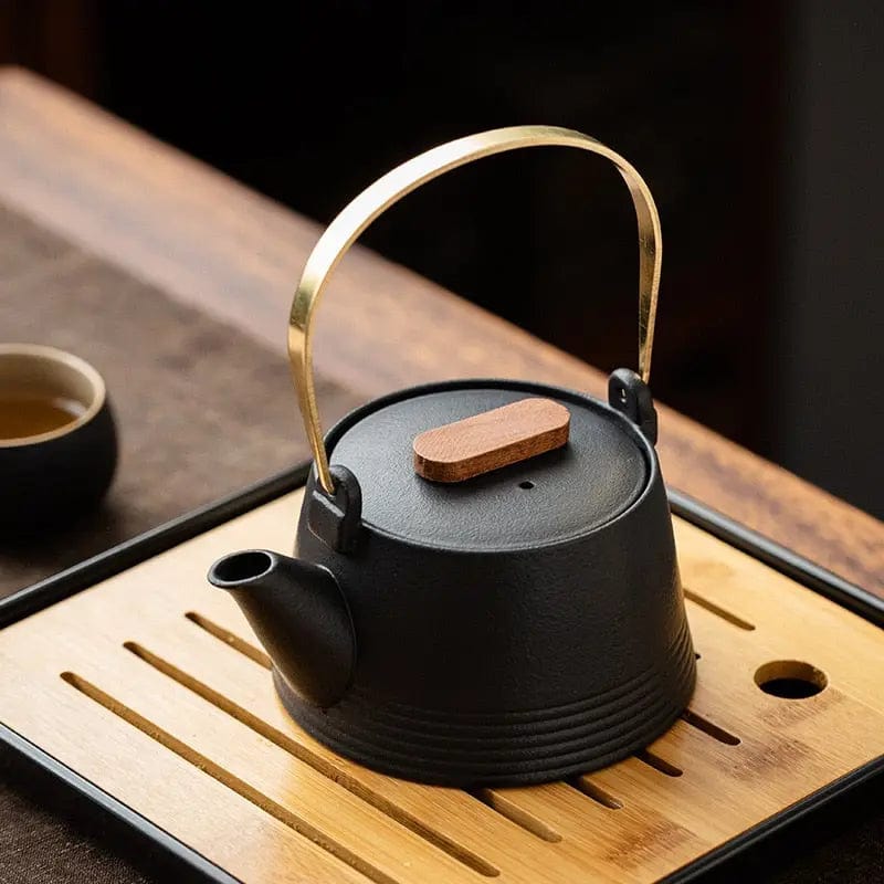 Japanese Design Black Ceramic Tea Set