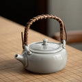 Japanese Flat Gray Porcelain Teapot 180 ml